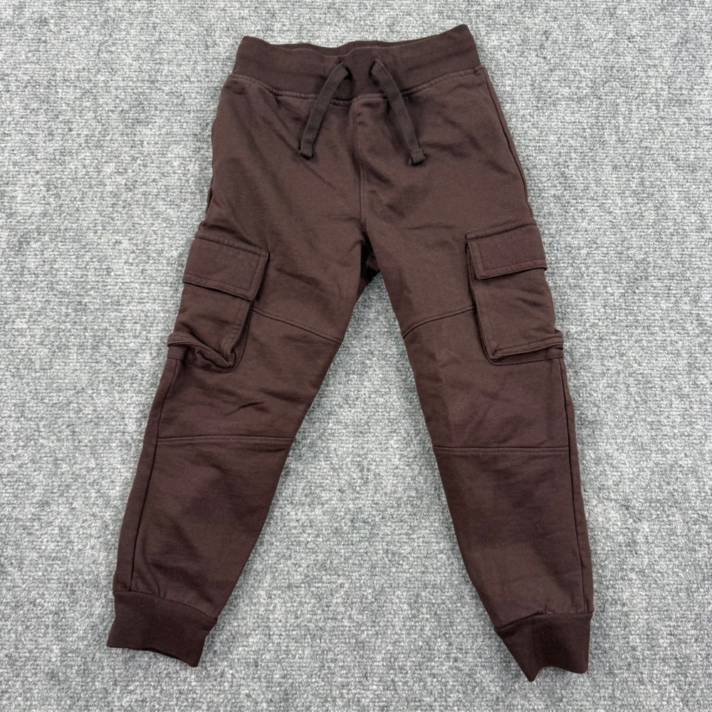 Tommy Bahama Cargo‎ Joggers 5/6 Brown Fleece Lined Sweatpants Kids